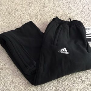 Adidas fleece pants.